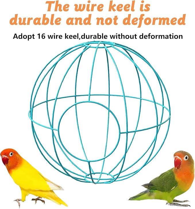BNOSDM Rattan Parrot Nesting House Bird Nest Parakeet Hanging Swing Soft Lovebird Warm Bed Sleeping for Parrots Bird Cage Accessories for Cockatiels Budgerigars Finches Canaries (Blue)