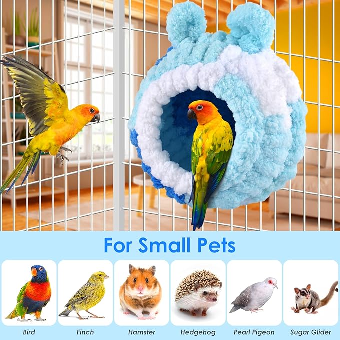 KATUMO Parrot Nest, Bird Breeding Nest Parakeet Snuggle Hut Conure House Bed for Budgie Cockatiel Conure Lovebird Canary Finch Hamster Small Pets