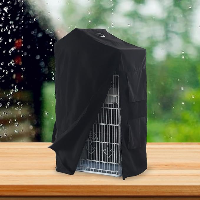 Qianly Bird Cage Cover, Birdcage Cover Shading Cloth, Washable Breathable Blackout Cover Waterproof for Lovebirds Budgies