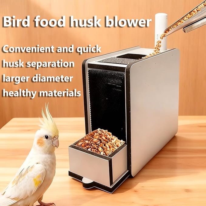 Bird Feed Blown Shell Splitter, Bird Food Grain Blowing Machine, Large-Diameter Design, with Fan, for Millet, Miscellaneous Grains, Melon Seeds, Rice, Beans