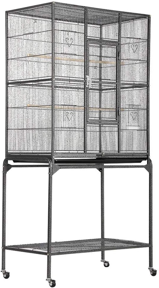 Topeakmart 63-Inch Wrought Iron Large Parrot Bird Cage Cockatiel Conure Mid-Sized Parrot Cage