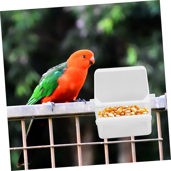 3pcs Splash Bird Food Container for Parrots Convenient Feeding Boxes Plastic Bird Feeder for Indoor Outdoor Use Easy Install Clean