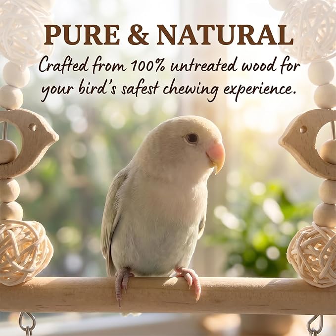 Bird Swing Bird Toys Parrot Toys Parakeet Toys Bird Cage Accessories for Budgerigar, Parakeet, Conure, Cockatiel, Mynah, Love Birds, Finches (B)