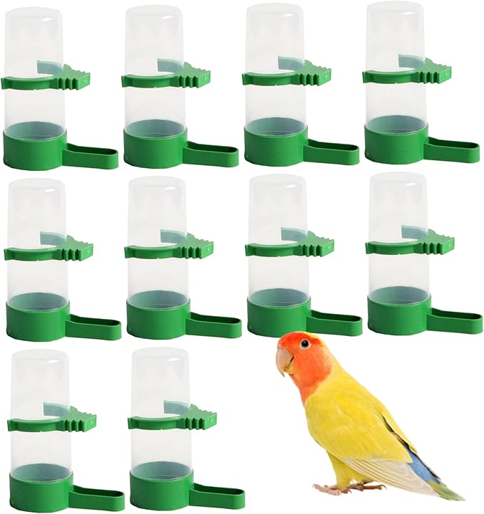 Pigeon Waterer 10Pcs Automatic Bird Water Feeder Plastic Bird Drinker Dispenser for Parrot Pigeon Quail Lovebirds Drinking Bottle