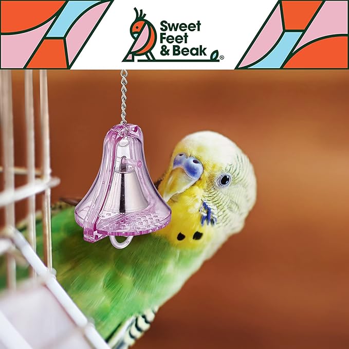 Sweet Feet and Beak Large Indestructibell - Perfect Cage Toy for Large Birds - Safe, Non-Toxic, Unbreakable, Easy to Install Bird Cage Accessories for Parrots, Cockatoos, and Large Birds