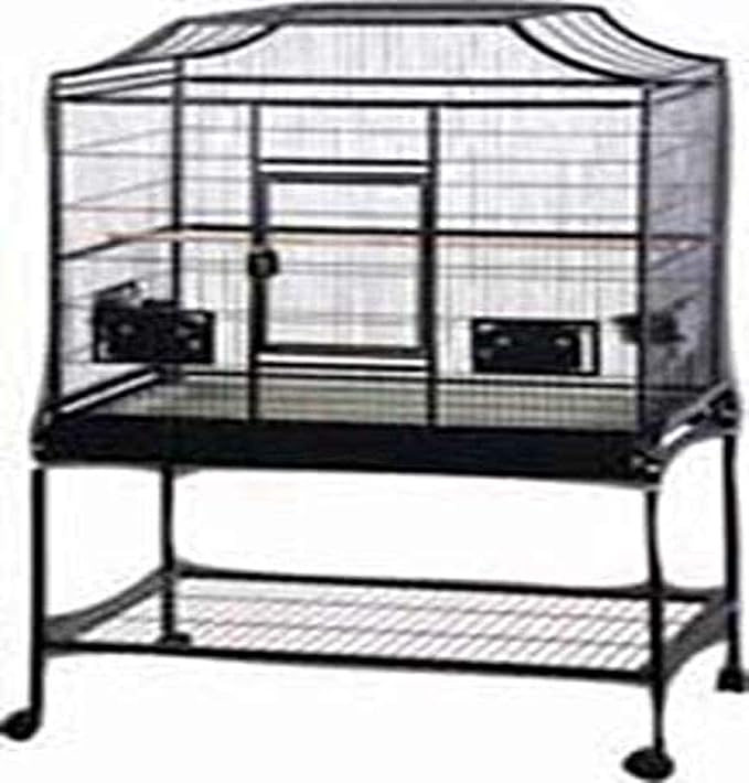A&E CAGE Company MA3221FL Platinum Elegant Style Flight Bird Cage with Stand Gray, 32 by 21 by 61"
