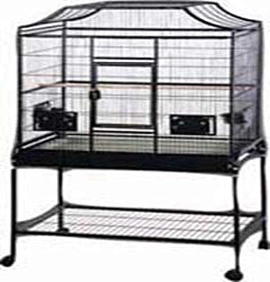 A&E CAGE Company MA3221FL Platinum Elegant Style Flight Bird Cage with Stand Gray, 32 by 21 by 61"