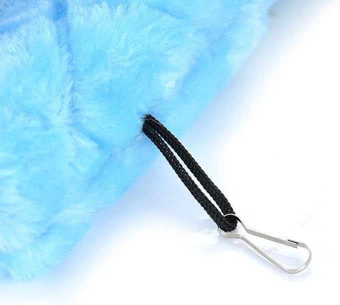 MOACC Winter Warm Bird Nest House Shed Hut Hanging Hammock Finch Cage Plush Fluffy Birds Hut Hideaway for Hamster Parrot Macaw Budgies Eclectus Parakeet Cockatiels Cockatoo Lovebird (M, Blue)