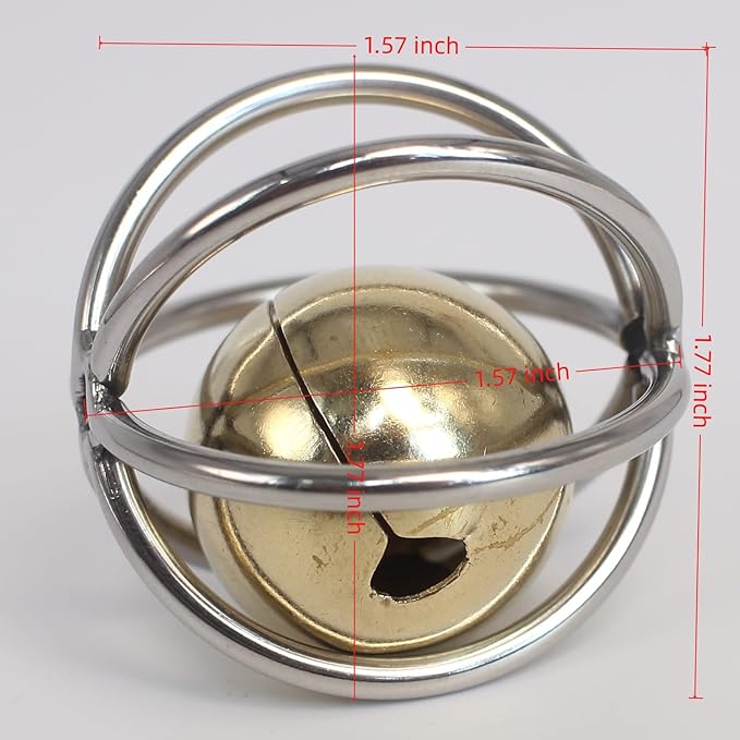 Fosrion Heavy Duty Stainless Steel Bird Toy for Large Parrots - Chew-Proof Foraging Ball with Bell for Macaws, Cockatoos, African Greys (Large Ball + Clicker)