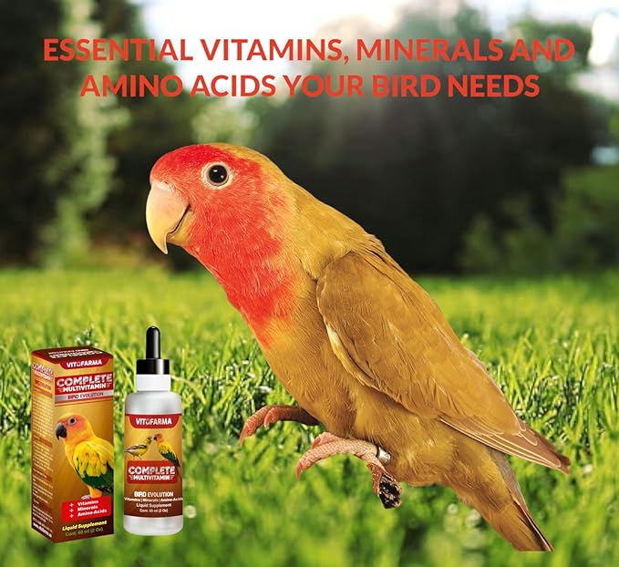 Multi-Vitamin for Birds, High-Potency Vitamin & Mineral Supplement for Pet Birds 2.0 Ounce