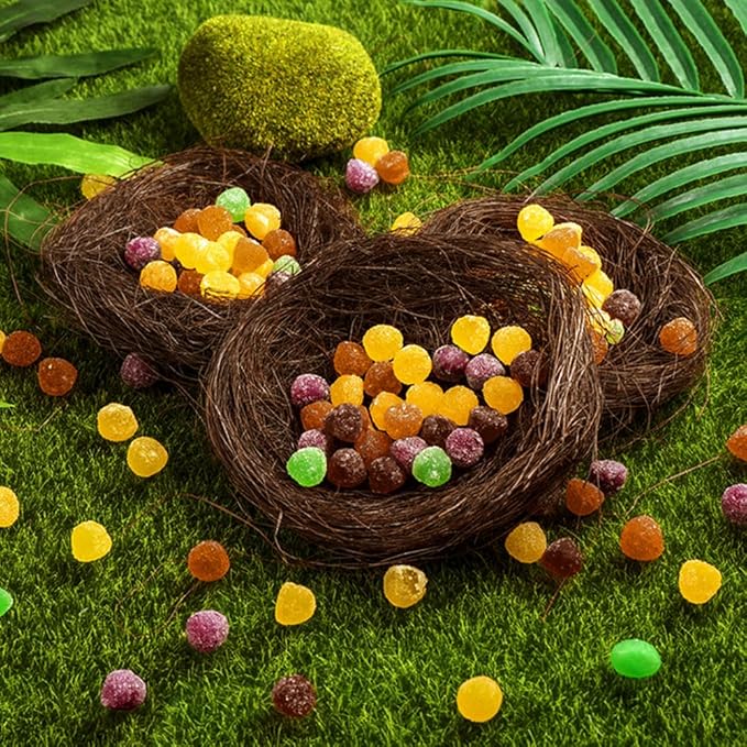 Mipcase 16Pcs Artificial Bird Nests Small Faux Garden Bird Nest Decorations for Easter Party Photography Props and Birdcage Accessories 2.75X2.75X1.96In