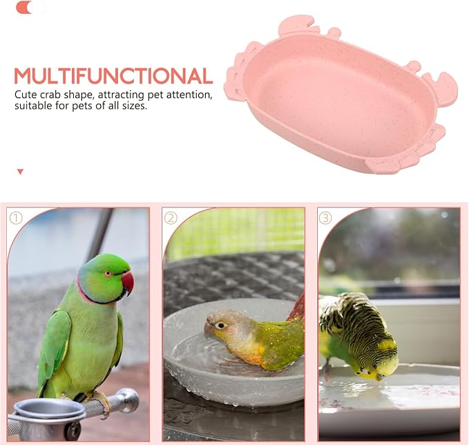 Toddmomy Indoor Bird Bath for Parakeets Bath Basin Playful Easy to Clean Bird Tub for Inside Cage for and Lovebirds