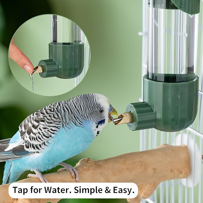 AOTU 7.4 Fl Oz Bird Water Dispenser Automatic Bird Water Feeder for Cage Parakeet Water Dispenser, Clear Cage Water Drinker for Cockatiels parakeet Budgies Green-cheeked Conure African Grey Sun Conure