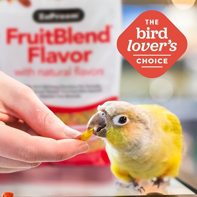 ZuPreem FruitBlend Flavor Pellets Bird Food for Parrots and Conures, 35 lb - Daily Blend Made in USA for Caiques, African Greys, Senegals, Amazons, Eclectus, Small Cockatoos