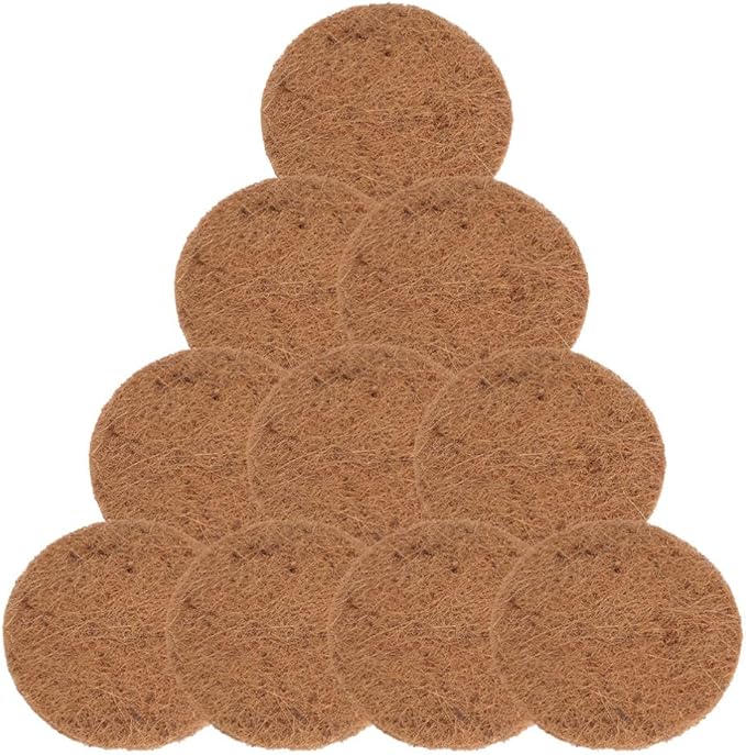 OUNONA Coconut Fiber Nesting Pads 10-Pack 5.90 Inch Round Bird Nest Mats Soft Natural Substrate for Pigeon Breeding and Pet Bird Nesting