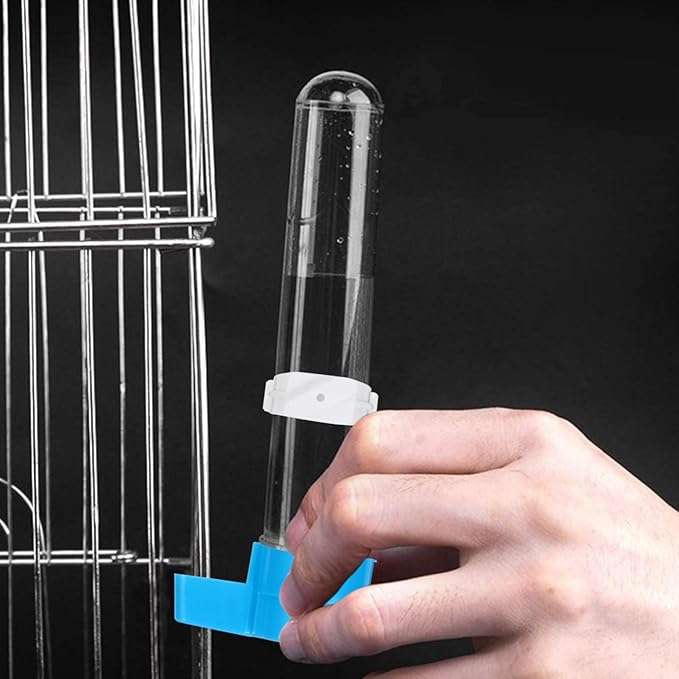 TEHAUX Automatic Parrot Water Drinker 5-Pack for Small Birds Splash-Proof PVC Bird Water Bottles 7.08In Cage Feeder Convenient Bird Drinking Fountain