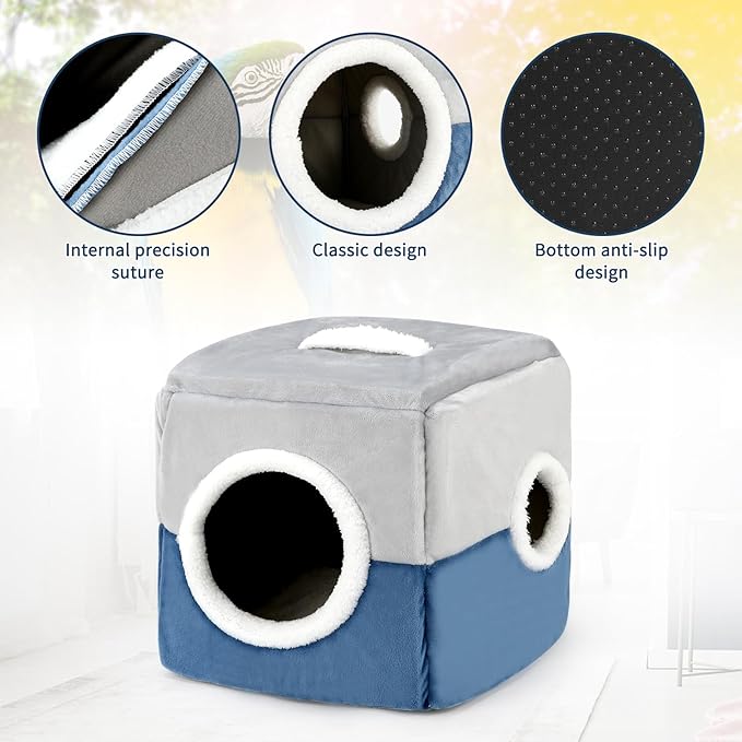 Large Winter Bird Nest House, Warm Comfortable Bird Nest for Cage Hanging Birds House Cage Hideaway Cave Bed for Amazon Parrots African Grey Cockatoos Macaws