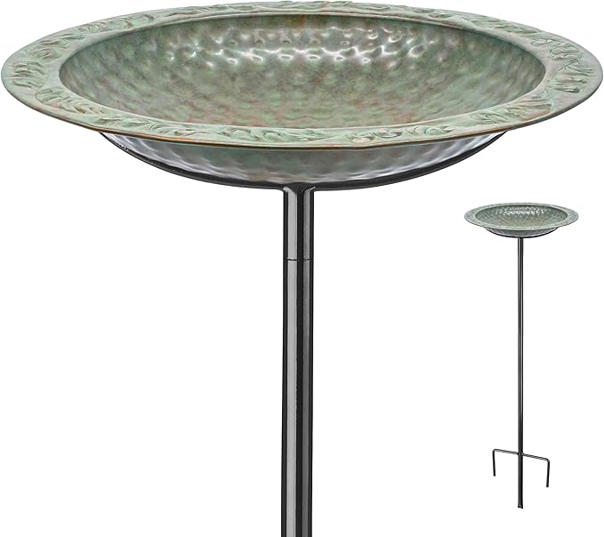 Good Directions Blue Verde Bird Bath on Garden Pole 13'