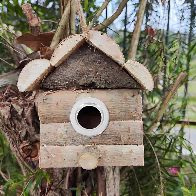 FOMIYES 10Pcs Stainless Steel Parrot Nest Box Anti-Bite Rings Birdhouse Hole Guards for Bird Cage Accessories and Breeding Boxes