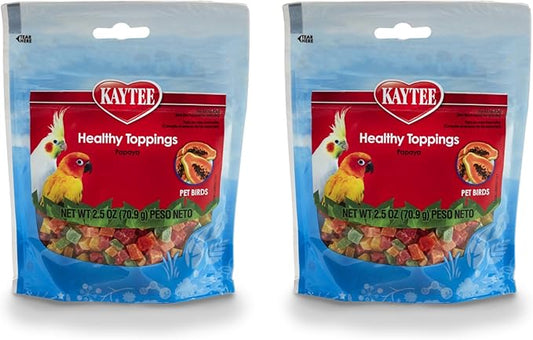 KayteeHealthy Toppings Papaya Bits for All Pet Birds 2.5 oz (Pack of 2)