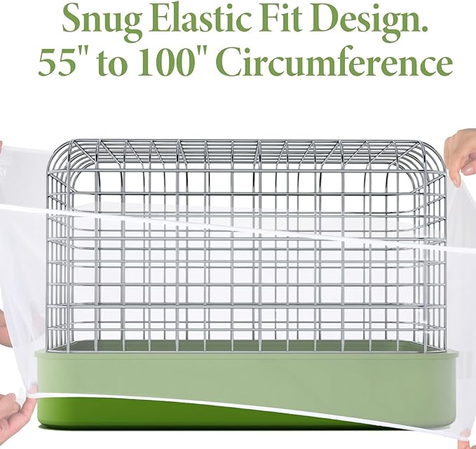 Trinkrittey Bird Cage Seed Catcher White Bird Cage Net Cover Adjustable Birds Cages Netting Seed Catcher Stretchy Birds Cages Guard for Parrot Enclosures