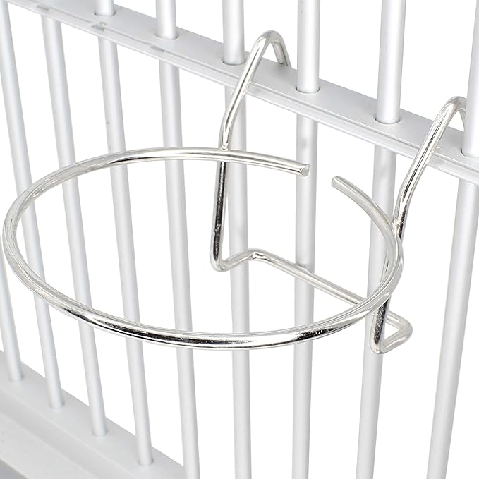 800113 5oz Stainless Steel Hook Cup Bonka Bird Toys Parrot Parrotlet Budgie Cockatiel Quaker Dove