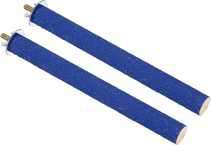 PATIKIL 0.8x7.8 Inch Bird Cage Perch, 2 Pack Parrot Stand Paw Grinding Stick Bird for Parakeet Cockatiel Cage Accessories, Blue