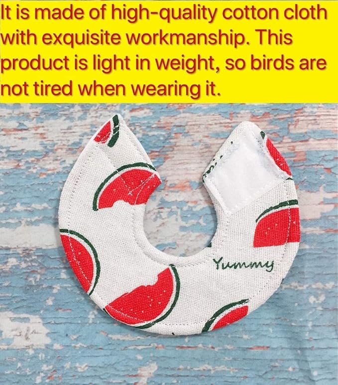 Bird Collars,Adjustable Recovery Collar Parrot Elizabeth Collar for Feather Plucking Feather Protector Shield with Soft Padded Cotton Neck Cone Anti-bite Anti-Licking Wound Healing (3XL,Watermelon)
