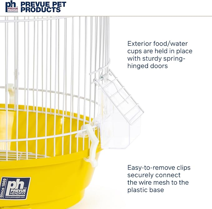 Prevue Hendryx SP31999Y Classic Round Bird Cage, Yellow, 1/2"
