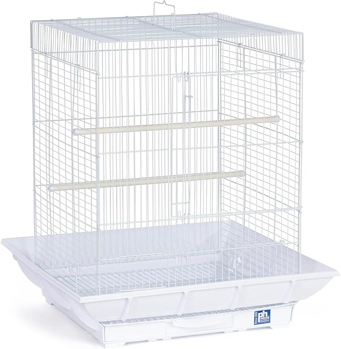 HomeStock Mountain Majesty Clean Life Bird Cage with Spacious Interior, Durable Build, Easy-to-Clean Features, and Secure Design for Birds' Comfort White