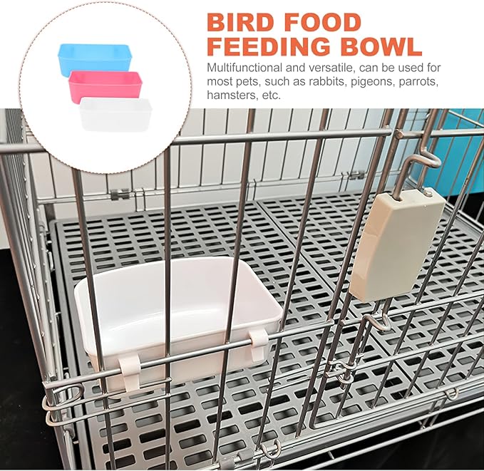 3pcs Bird Feeding Dish Cups Parrot Food Feeder Bowl Water Feeding Plate Bird Cage Accessories for Parakeet African Greys Conure Cockatiels Lovebird Budgie Chinchi