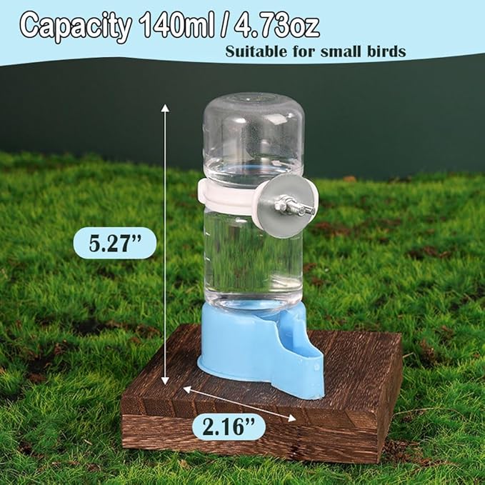No Mess Bird Water Feeder Dispenser Automatic Hanging Bird Feeder for Cage, Parakeet Cage Accessories, Parrot Cockatiel Seed Food Container Drinker for Squirrel Finch Lovebirds Budgies Canary(Waterer)
