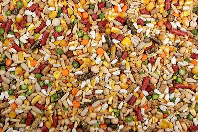 Chicken Feed, Whole Ingredient Chicken Treat, Wied Variety of Grains Poultry Feed (5 Pound (Pack of 1), High-Octain (High Protein) with Cracked Corn)