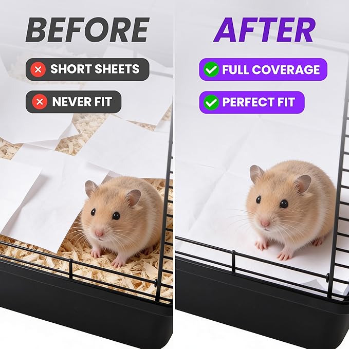 HA SHI Bird Cage Liners - Non-Toxic, Ink-Free Newsprint Paper for Parrots & Small Animals (164 ft Roll - 22" Wide (Trim-to-Fit))