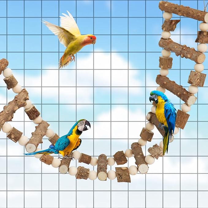 Natural Pepper Wood Hanging Pet Chewing Bridge, Rat Hamster Climbing Accessories, Suitable for Bird Parrot Rat Squirrel Sugar Gliders