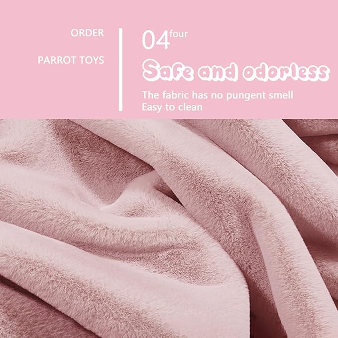 Corner Fleece Bird Blanket,Cuddle Nest Hanging Toy,Bird Comfort Corner Assorted Colors, Parrot Cage Snuggle Hut Warm Bird Nest House Bed Hanging Hammock Toy, for Parakeet Cockatiel Lovebirds Pink L