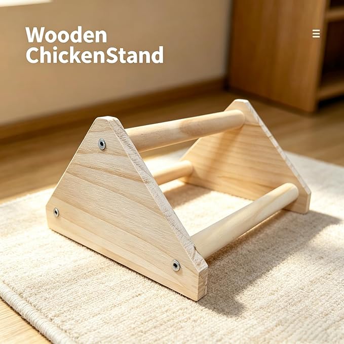 Wooden Chick Perch Stand, Pine Chicks Roosting Bar, Jungle Gym Perch Toys for Chicken Coop & Brooder, Bird Perch for Baby Chicks & Parrots (Small)