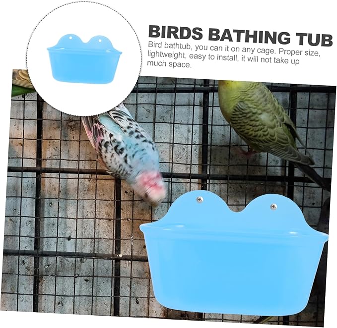 Parrot Bath Tub Injector and Balls Toys Bird Bathtub for Small Birds Like Parakeets and Cockatiels for Outdoor and Indoor Use