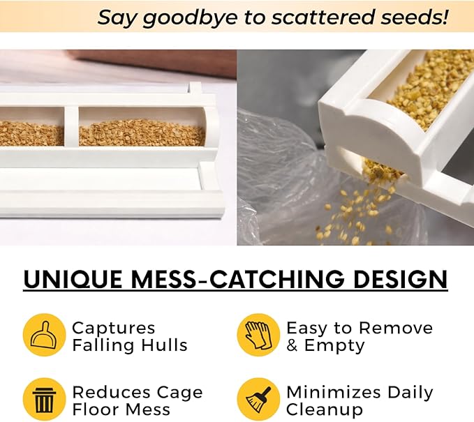Premium Millet Holder - Mess-Capture Design for Clean Cages - Specially Designed for Small Birds Like Parakeets, Budgies, Lovebirds, Cockatiels, and Finches (Premium Marble Edition)
