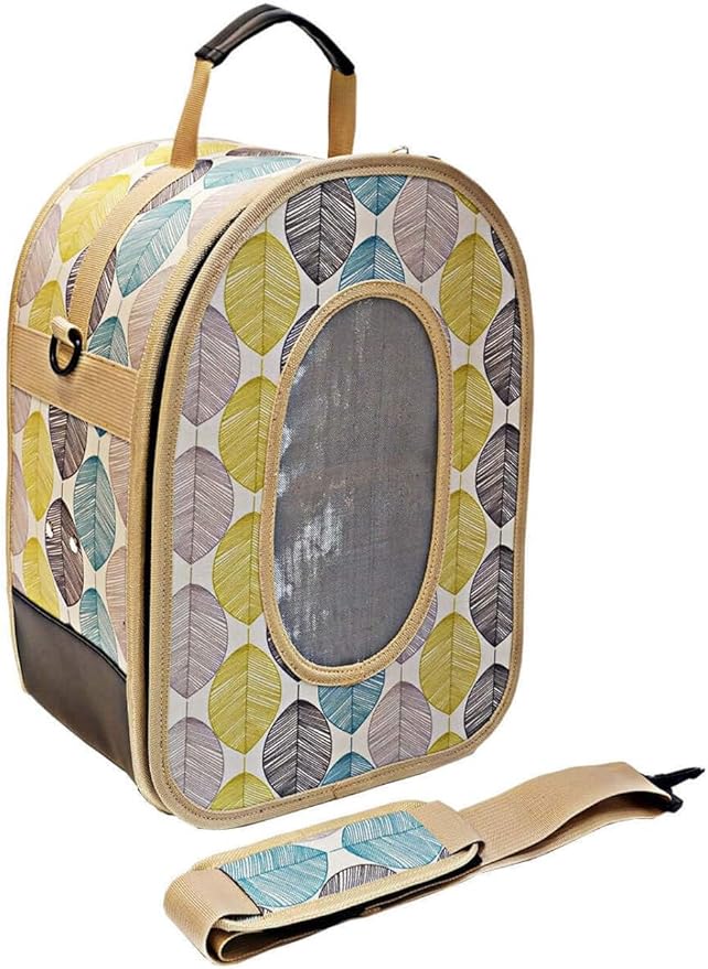 A&E CAGE COMPANY 001377 Happy Beaks Soft Sided Travel Bird Carrier Green, 14.5X10.5X7 in
