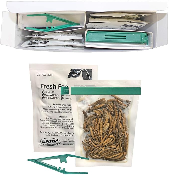 Fresh Feeders (Insect Variety) - All Natural High Protein Insect Treat - Single Serving Pouches - Chickens, Wild Birds, Hedgehogs, Bluebirds, Reptiles, Sugar Gliders, Opossums, Skunks, Lizards