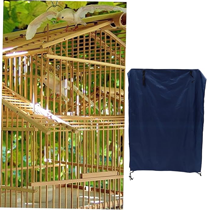 MERRYHAPY Outdoor Bird Cage Cover UV Sun Rain Protection for Parrots and Animals Lightweight Blue Dustproof Shield with Design for Use