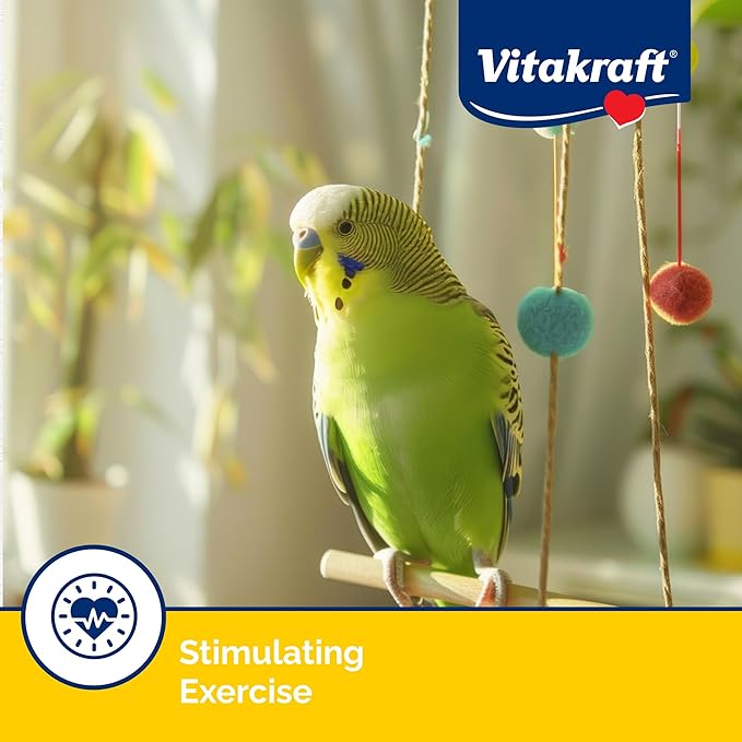 Vitakraft Crunch Sticks Parakeet Treat – 2 Sticks – Sesame and Banana Flavor - Triple Baked with Natural Wood Chew Center - Added Vitamins and Minerals with Cage Clip Holder