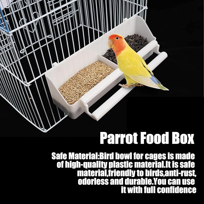 Bird Feeder for Cage, 3 Pack Bird Water Dispenser Hanging Plastic Feeder with Hooks, Parakeet Food Bowl Cups for Small Cockatiel Pigeons