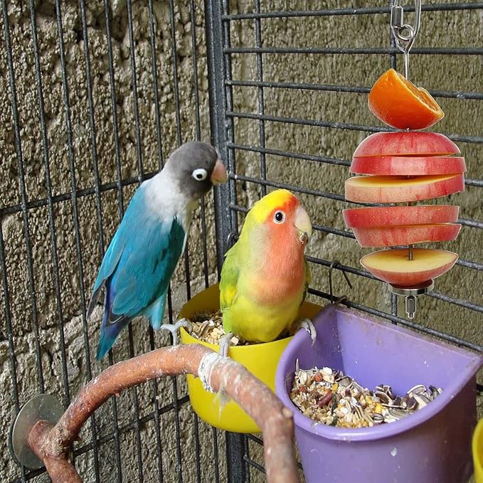 Stainless Steel Parrot Fruit Vegetable Stick Holder - Bird Feeder Toy, Foraging Toy, Treat Skewer