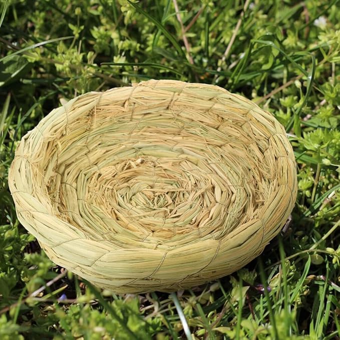 Didiseaon Handwoven Straw Bird Nest for Animals Comfortable Breathable Woven Nest for Parrots Pigeons Easy to Assemble Maintain