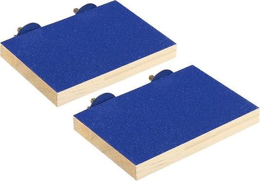 PATIKIL Bird Perch Stand Platform, 2 Pack Parrot Stand Platform Playground Paw Grinding Clean for Parakeet Cockatiel Cage Accessory, Blue