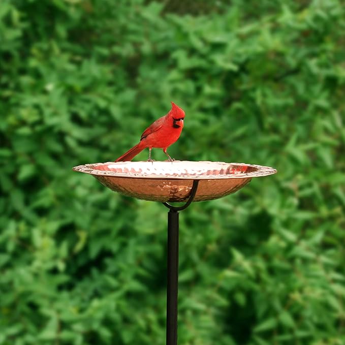 Good Directions Polished Copper Bird Bath on Garden Pole 13"