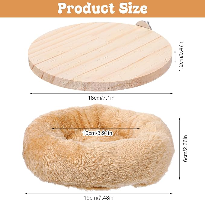 Medium Birds Nest for Cage - Removable Plush Parrot Hammock Bed - Winter Warm Resting Perch Platform for Budgies Cockatiel Conure Parakeet Hamster