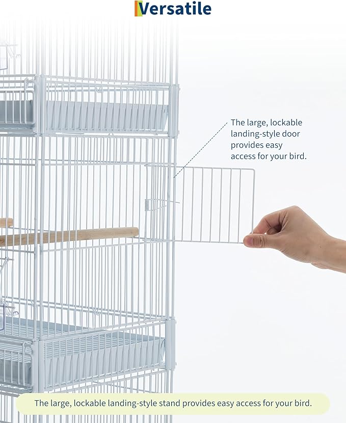 Garvee Bird Cage, 69''H LOT-4 Stackable Breeding Bird Cage, Divided Bird Breeder Cage w/Individual Removable Tray, Application for Conure,Macaw,Budgie,Cockatiel,Lovebirds,Parakeet